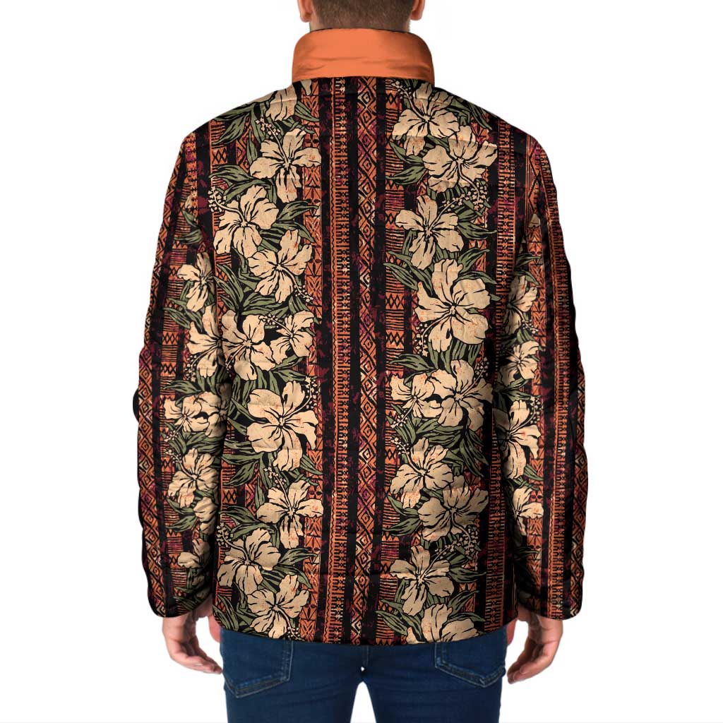 Hawaii Hibiscus Padded Jacket Retro Style - Polynesian Pride