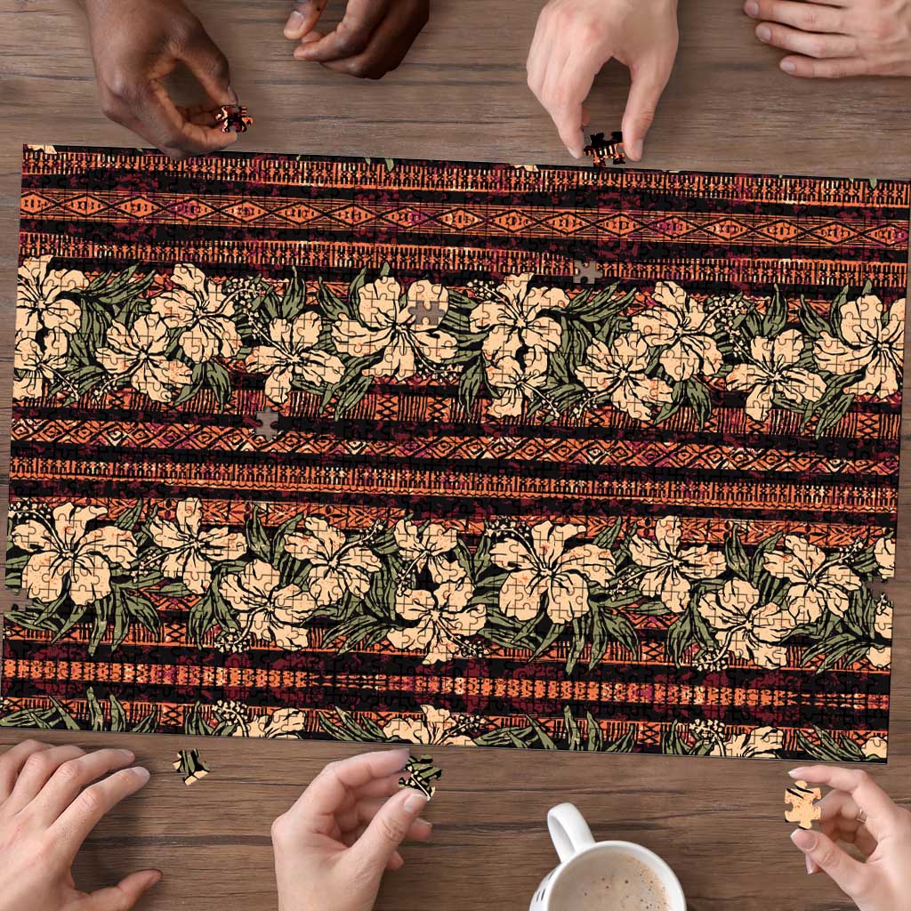 Hawaii Hibiscus Puzzle Retro Style - Polynesian Pride