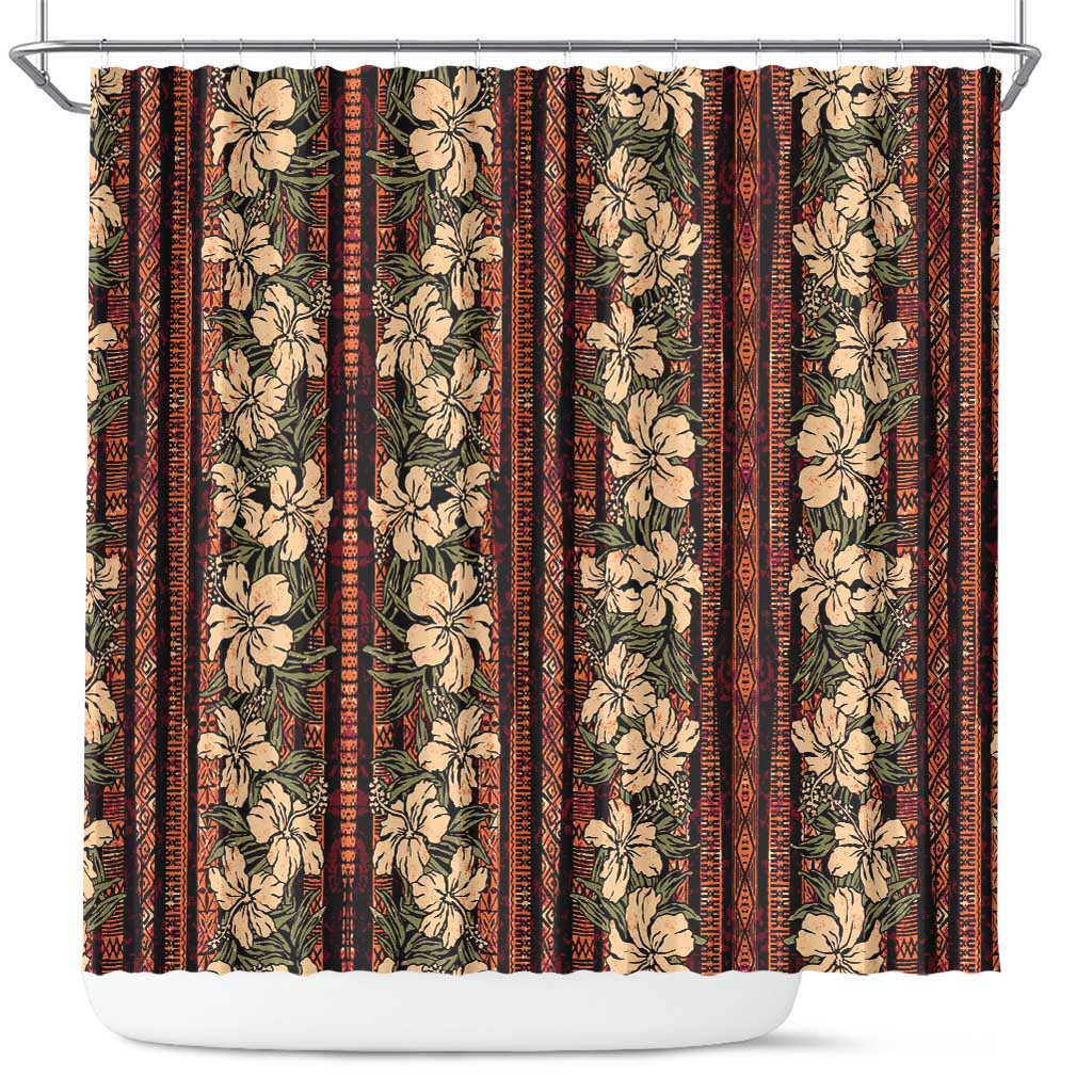 Hawaii Hibiscus Shower Curtain Retro Style - Polynesian Pride
