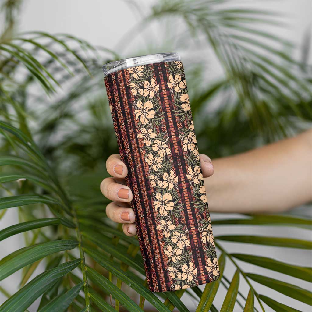 Hawaii Hibiscus Skinny Tumbler Retro Style - Polynesian Pride