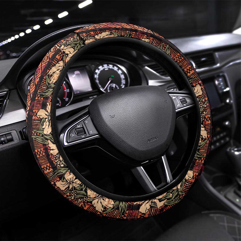 Hawaii Hibiscus Steering Wheel Cover Retro Style - Polynesian Pride