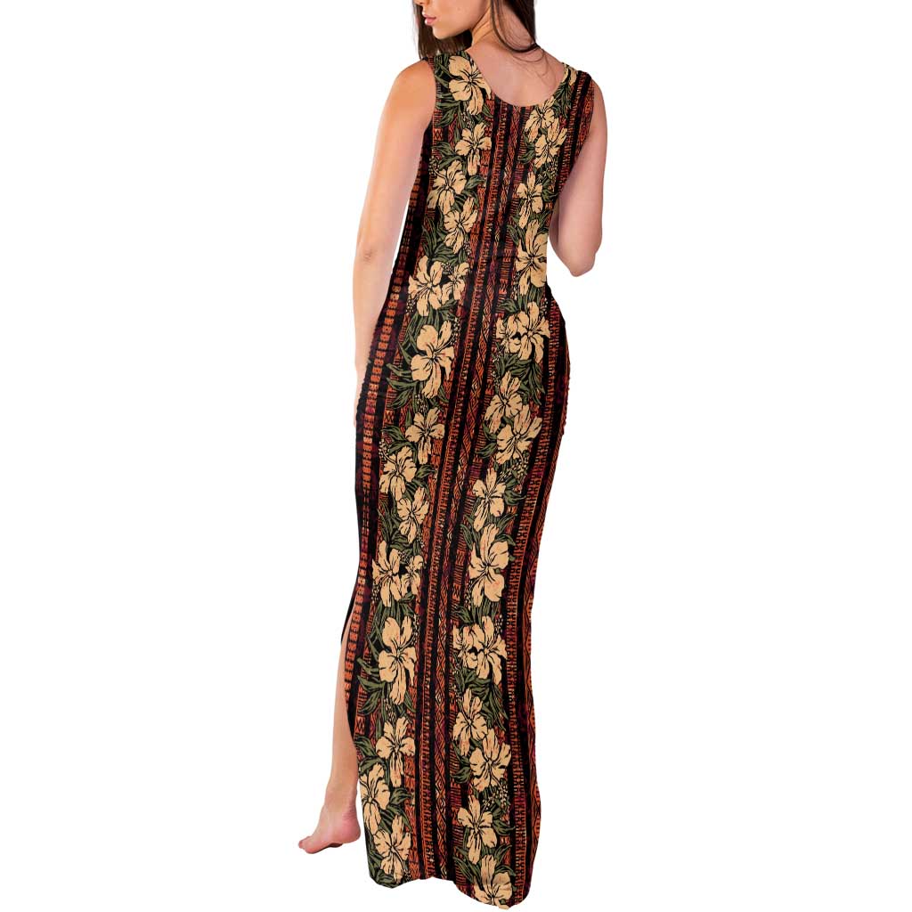 Hawaii Hibiscus Tank Maxi Dress Retro Style - Polynesian Pride