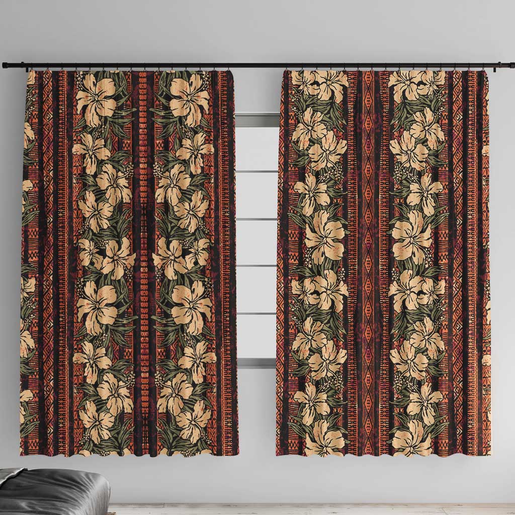 Hawaii Hibiscus Window Curtain Retro Style - Polynesian Pride