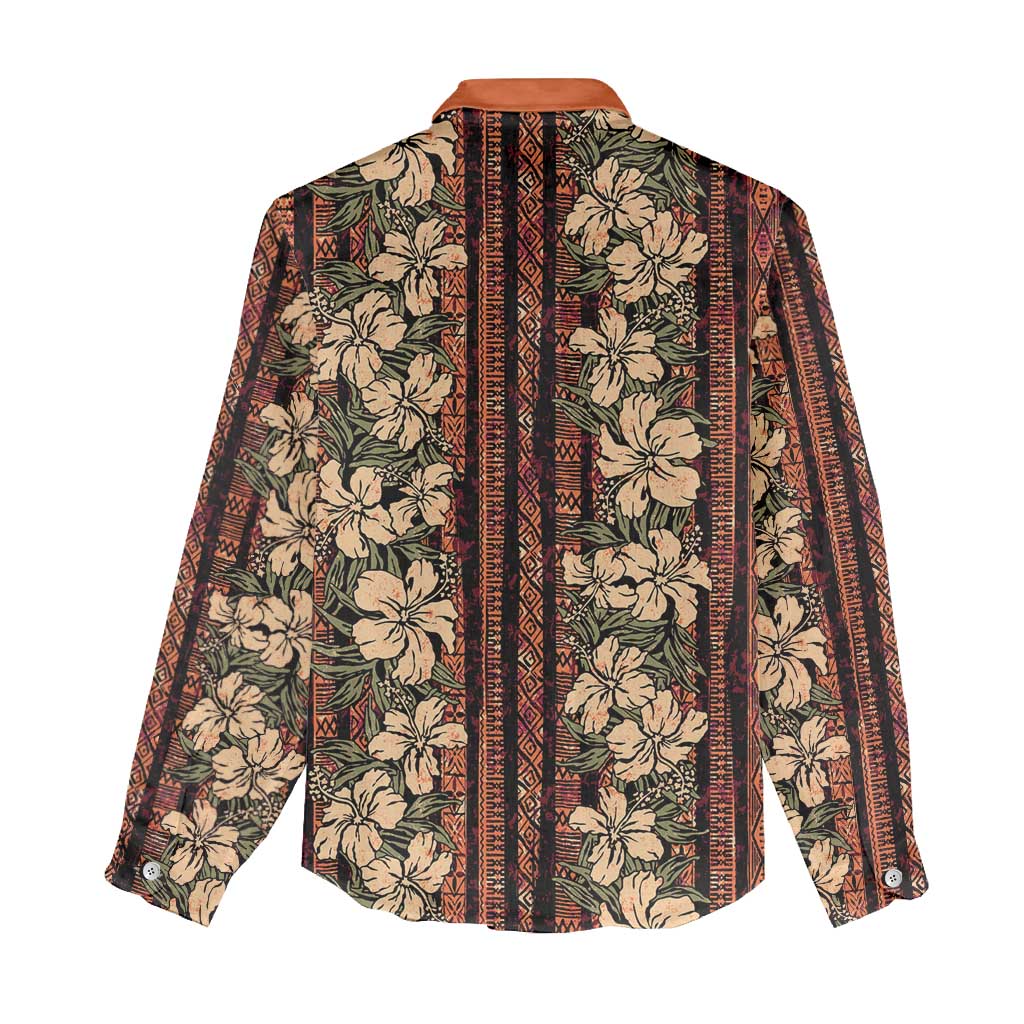 Hawaii Hibiscus Women Casual Shirt Retro Style - Polynesian Pride