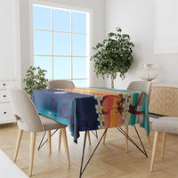 Hawaii Beach Landscape Time-Lapse Tablecloth Tropical Plumeria Flowers - Polynesian Pride