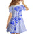 Fiji Masi With Hibiscus Tapa Tribal Kid Short Sleeve Dress Blue Pastel LT01 - Polynesian Pride