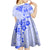 Fiji Masi With Hibiscus Tapa Tribal Kid Short Sleeve Dress Blue Pastel LT01 - Polynesian Pride