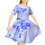 Fiji Masi With Hibiscus Tapa Tribal Kid Short Sleeve Dress Blue Pastel LT01 - Polynesian Pride