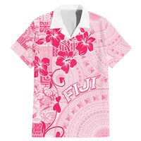 Fiji Masi With Hibiscus Tapa Tribal Family Matching Mermaid Dress and Hawaiian Shirt Pink Pastel LT01 Dad's Shirt - Short Sleeve Pink - Polynesian Pride