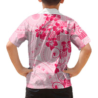 Fiji Masi With Hibiscus Tapa Tribal Family Matching Tank Maxi Dress and Hawaiian Shirt Pink Pastel LT01 - Polynesian Pride
