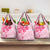 Fiji Masi With Hibiscus Tapa Tribal Grocery Bag Pink Pastel