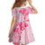 Fiji Masi With Hibiscus Tapa Tribal Kid Short Sleeve Dress Pink Pastel LT01 - Polynesian Pride