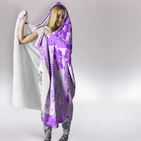 Fiji Masi With Hibiscus Tapa Tribal Hooded Blanket Purple Pastel LT01 - Polynesian Pride