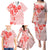 Fiji Masi With Hibiscus Tapa Tribal Family Matching Puletasi Dress and Hawaiian Shirt Red Pastel LT01 - Polynesian Pride