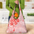 Fiji Masi With Hibiscus Tapa Tribal Grocery Bag Red Pastel