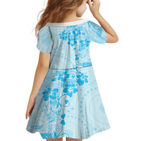 Fiji Masi With Hibiscus Tapa Tribal Family Matching Tank Maxi Dress and Hawaiian Shirt Sky Blue Pastel LT01 - Polynesian Pride