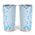 Fiji Masi With Hibiscus Tapa Tribal Tumbler Cup Sky Blue Pastel