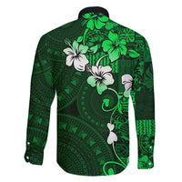 Fiji Masi Family Matching Tank Maxi Dress and Hawaiian Shirt Fijian Hibiscus Tapa Green Version LT01 - Polynesian Pride