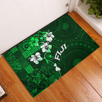 Fiji Masi Rubber Doormat Fijian Hibiscus Tapa Green Version LT01 Green - Polynesian Pride
