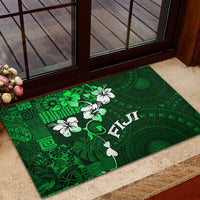 Fiji Masi Rubber Doormat Fijian Hibiscus Tapa Green Version LT01 - Polynesian Pride