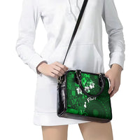 Fiji Masi Shoulder Handbag Fijian Hibiscus Tapa Green Version LT01 - Polynesian Pride