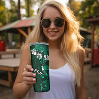Fiji Masi Skinny Tumbler Fijian Hibiscus Tapa Green Version
