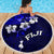 Fiji Masi Beach Blanket Fijian Hibiscus Navy Blue Gold Version LT01 - Polynesian Pride