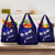 Fiji Masi Grocery Bag Fijian Hibiscus Navy Blue Gold Version