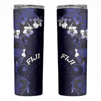 Fiji Masi Skinny Tumbler Fijian Hibiscus Tapa Navy Blue Version