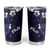 Fiji Masi Tumbler Cup Fijian Hibiscus Tapa Navy Blue Version