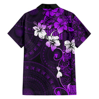 Fiji Masi Family Matching Tank Maxi Dress and Hawaiian Shirt Fijian Hibiscus Tapa Purple Version LT01 - Polynesian Pride