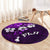Fiji Masi Round Carpet Fijian Hibiscus Tapa Purple Version LT01 - Polynesian Pride