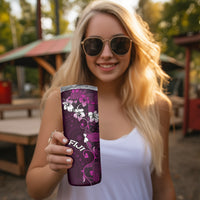 Fiji Masi Skinny Tumbler Fijian Hibiscus Tapa Purple Version
