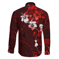 Fiji Masi Family Matching Tank Maxi Dress and Hawaiian Shirt Fijian Hibiscus Tapa Red Version LT01 - Polynesian Pride