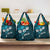 Fiji Masi Grocery Bag Fijian Hibiscus Tapa Sky Blue Version