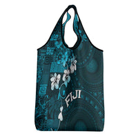 Fiji Masi Grocery Bag Fijian Hibiscus Tapa Sky Blue Version