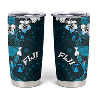 Fiji Masi Tumbler Cup Fijian Hibiscus Tapa Sky Blue Version LT01 Blue - Polynesian Pride