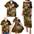 Fiji Masi Paisley With Hibiscus Tapa Family Matching Puletasi Dress and Hawaiian Shirt Gold Version LT01 - Polynesian Pride