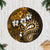 Fiji Masi Paisley With Hibiscus Tapa Tree Skirt Gold Version LT01 Casual Tree Skirts Gold - Polynesian Pride