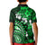 Fiji Masi Paisley With Hibiscus Tapa Kid Polo Shirt Green Version LT01 - Polynesian Pride