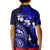 Fiji Masi Paisley With Hibiscus Tapa Kid Polo Shirt Navy Blue Version LT01 - Polynesian Pride