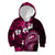 Fiji Masi Paisley With Hibiscus Tapa Kid Hoodie Pink Version LT01 Pink - Polynesian Pride