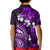 Fiji Masi Paisley Kid Polo Shirt Fijian Hibiscus Tapa Purple Version LT01 - Polynesian Pride