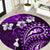 Fiji Masi Paisley Round Carpet Fijian Hibiscus Tapa Purple Version LT01 Purple - Polynesian Pride