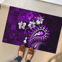 Fiji Masi Paisley Rubber Doormat Fijian Hibiscus Tapa Purple Version LT01 - Polynesian Pride