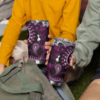 Fiji Masi Paisley Tumbler Cup Fijian Hibiscus Tapa Purple Version