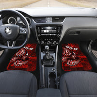 Fiji Masi Paisley Car Mats Fijian Hibiscus Tapa Red Version LT01 - Polynesian Pride