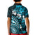 Fiji Masi Paisley Kid Polo Shirt Fijian Hibiscus Tapa Sky Blue Version LT01 - Polynesian Pride