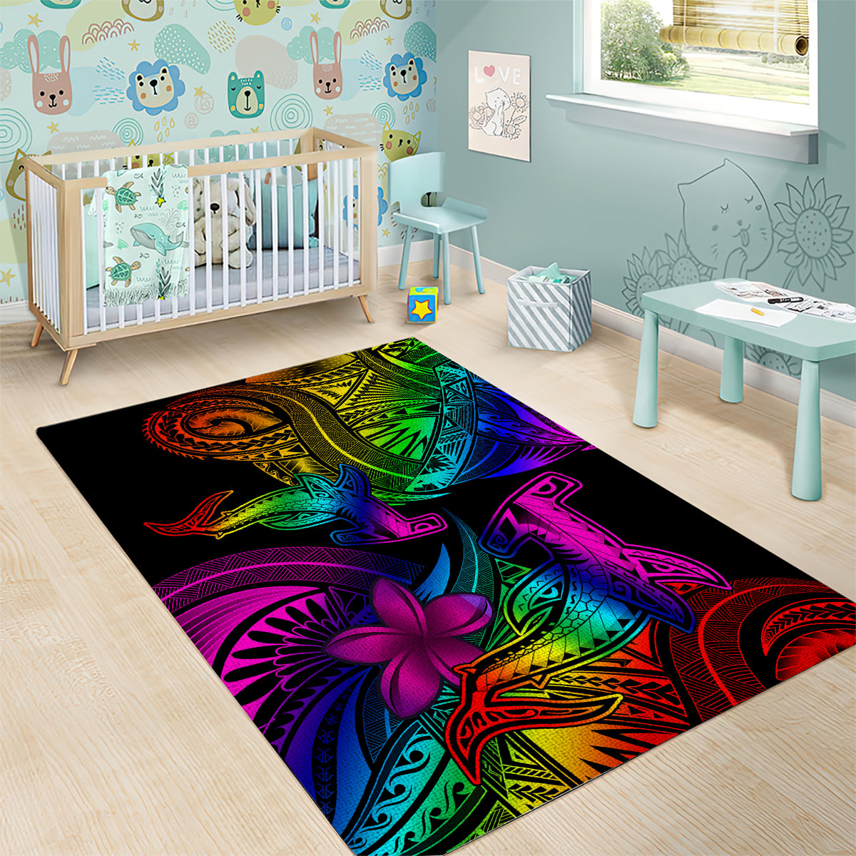 LGBT History Month Area Rug Polynesian Hammerhead Shark LT01 - Polynesian Pride
