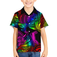 LGBT History Month Family Matching Tank Maxi Dress and Hawaiian Shirt Polynesian Hammerhead Shark LT01 Son's Shirt Rainbow - Polynesian Pride